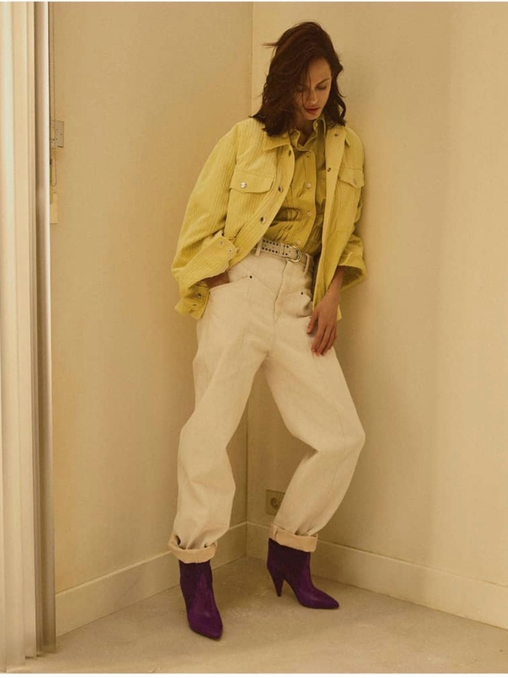 Isabel Marant Etoile Jeans Tess Slim Fit High-waist Boyfriend in Cream